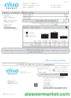 Texas Cirro Energy utility business bill, page 1 SCR